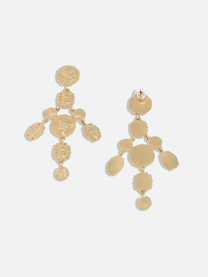 Gold-Plated Contemporary Drop Earrings