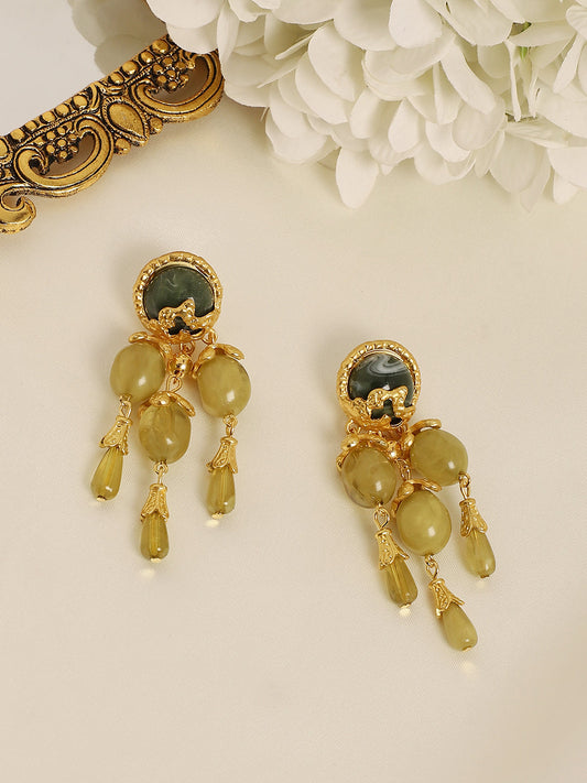Gold-Plated Contemporary Drop Earrings