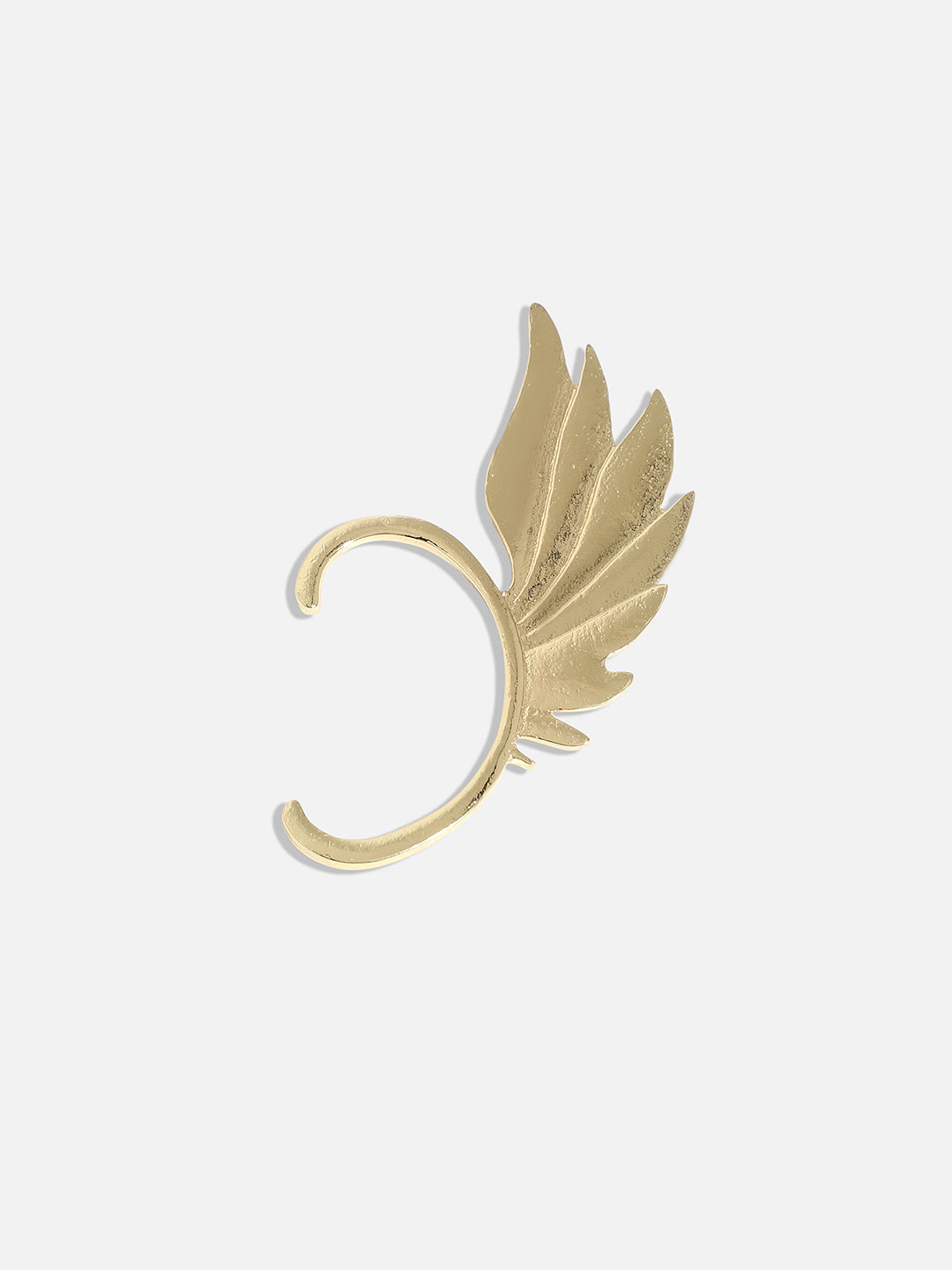 Gold-Plated Feather Shaped Ear Cuff Earrings