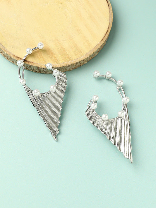 Silver-Plated Artificial Stones Contemporary Ear Cuff