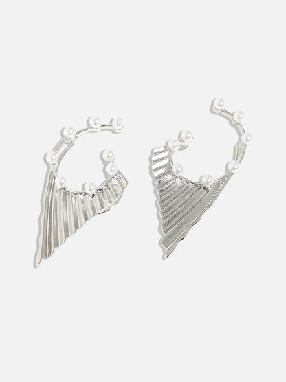 Silver-Plated Artificial Stones Contemporary Ear Cuff