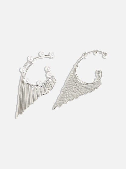 Silver-Plated Artificial Stones Contemporary Ear Cuff