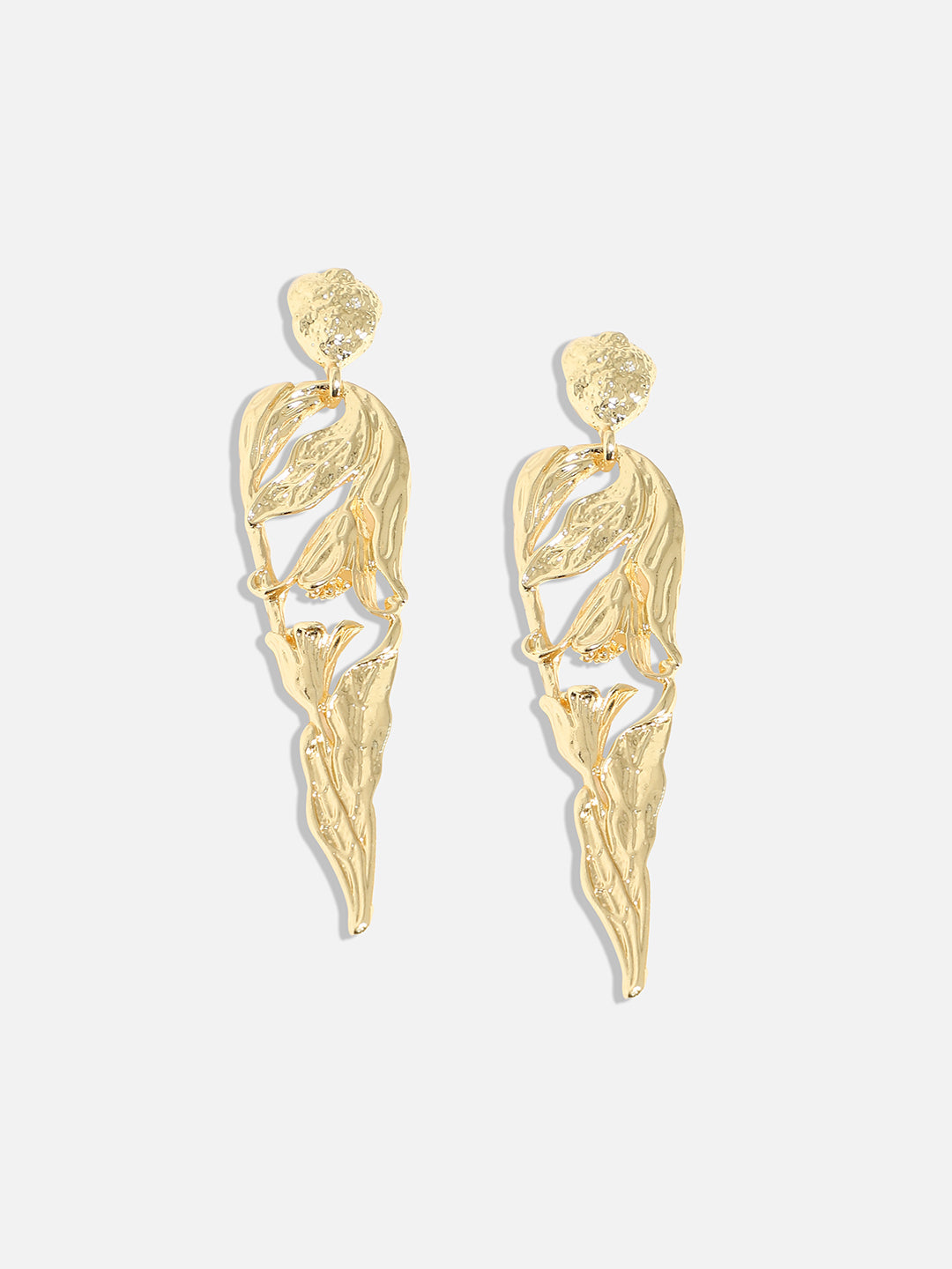 Gold-Plated Floral Drop Earrings