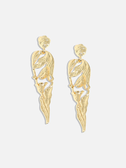 Gold-Plated Floral Drop Earrings