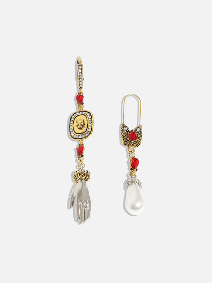 Gold-Plated Artificial Beads Contemporary Drop Earrings