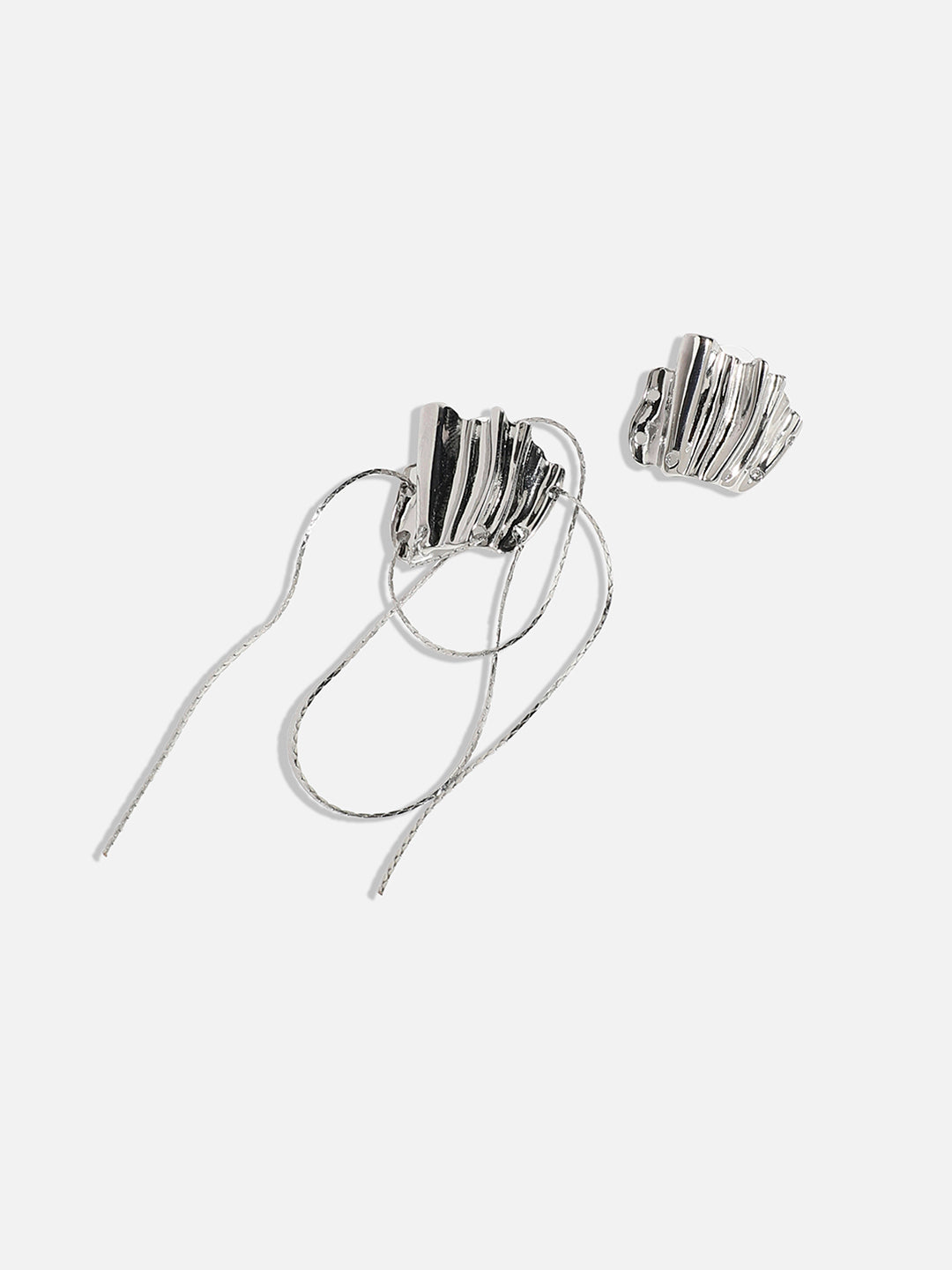 Silver-Plated Contemporary Drop Earrings
