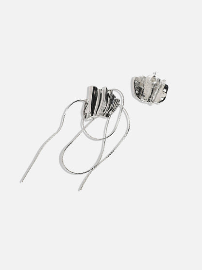 Silver-Plated Contemporary Drop Earrings