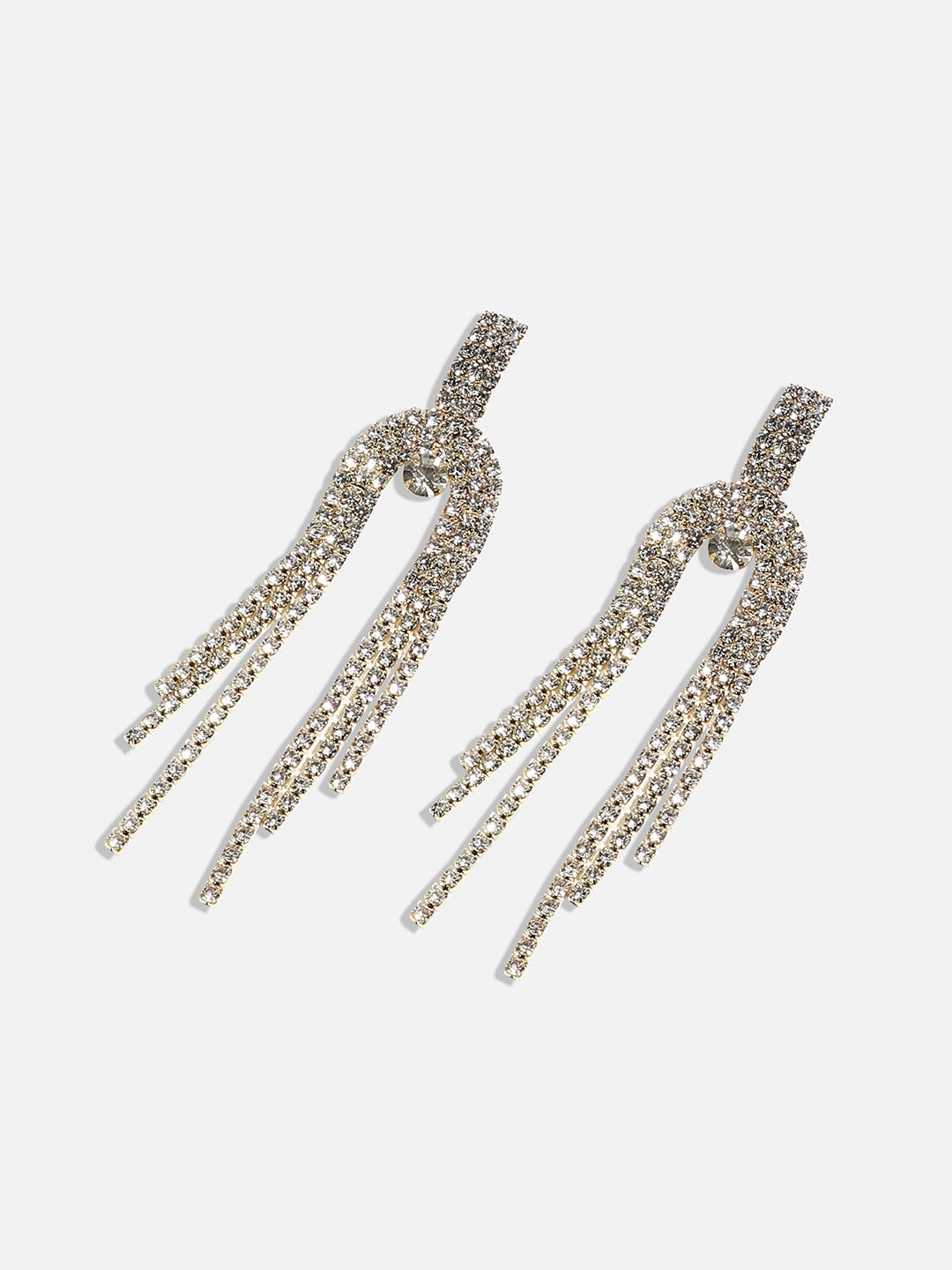 Gold-Plated Contemporary Drop Earrings