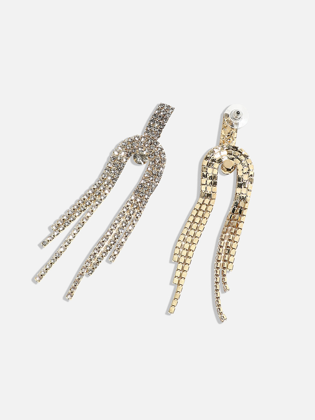 Gold-Plated Contemporary Drop Earrings