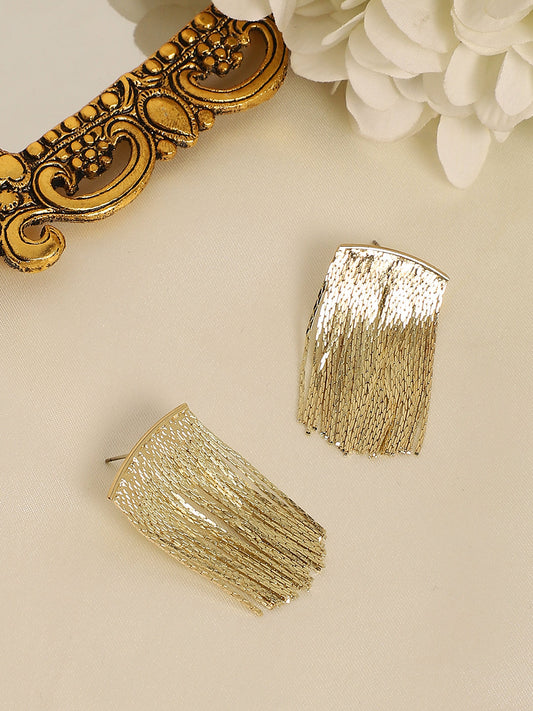 Gold-Plated Square Drop Earrings