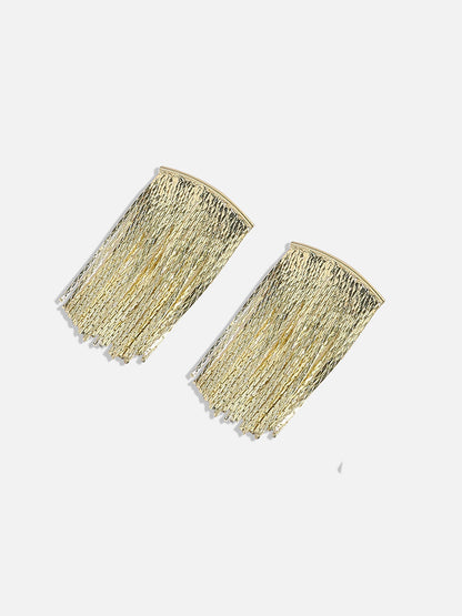Gold-Plated Square Drop Earrings