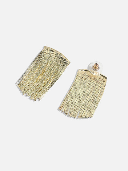 Gold-Plated Square Drop Earrings