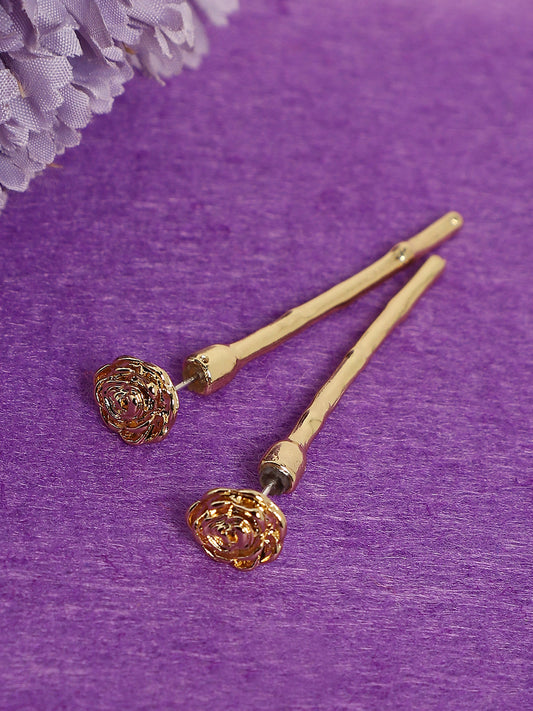Gold-Plated Floral Drop Earrings