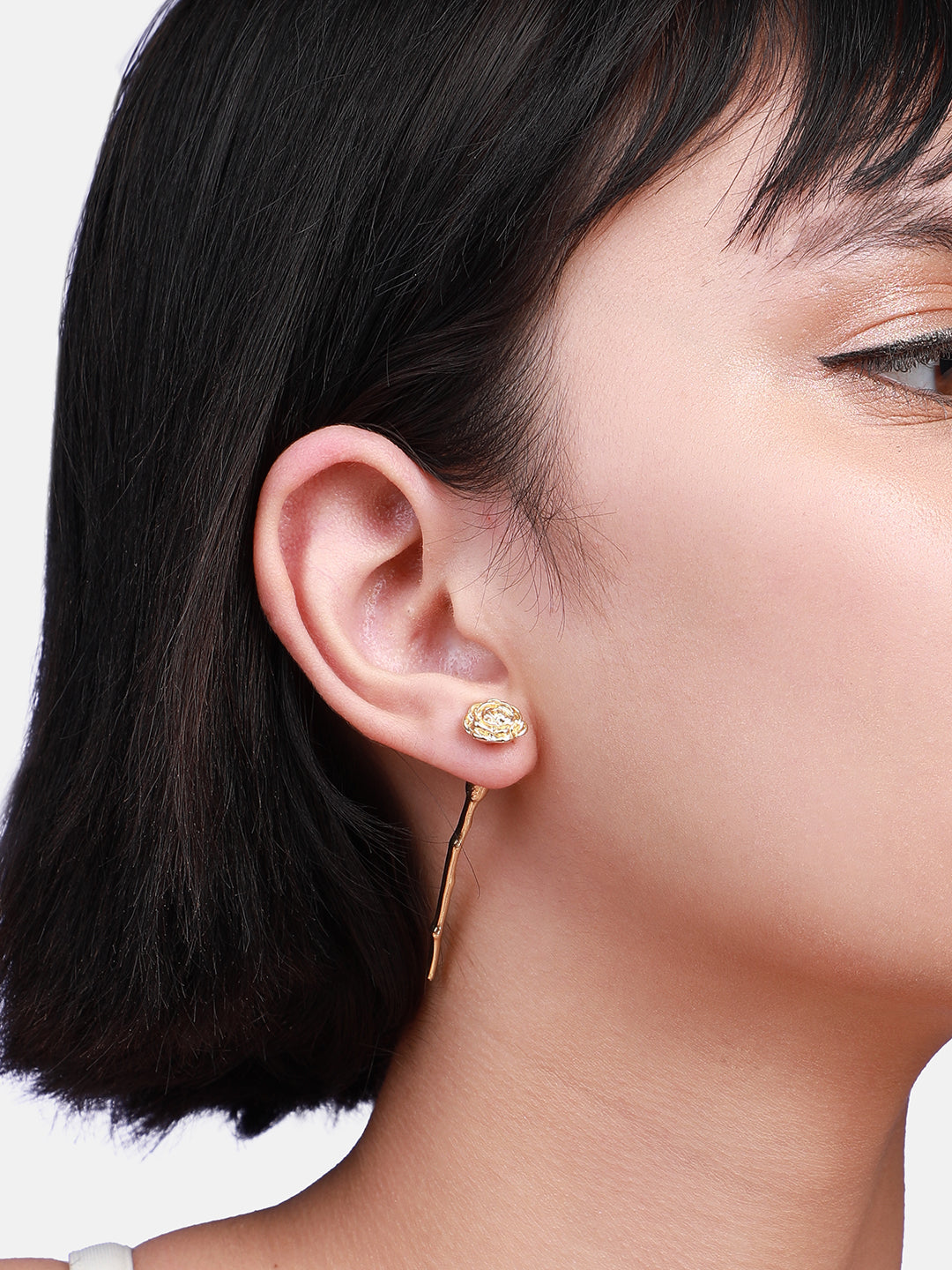 Gold-Plated Floral Drop Earrings