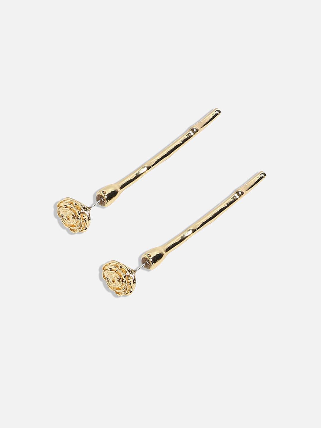 Gold-Plated Floral Drop Earrings