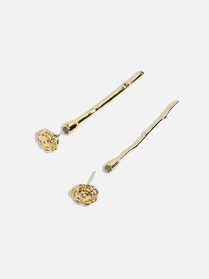 Gold-Plated Floral Drop Earrings