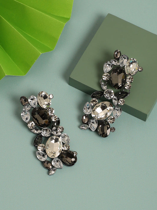 Silver-Plated Square Drop Earrings