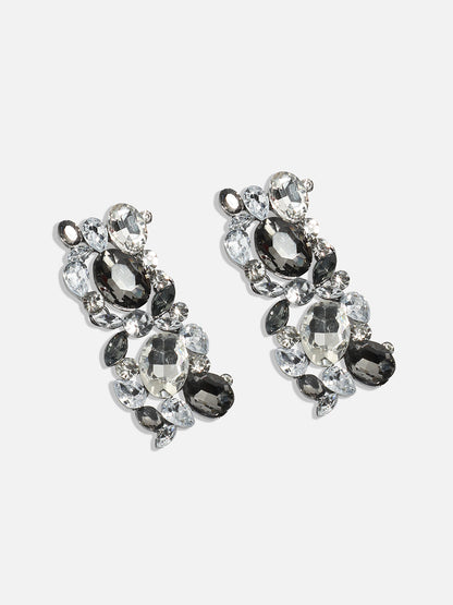 Silver-Plated Square Drop Earrings