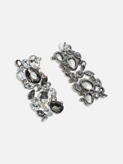 Silver-Plated Square Drop Earrings