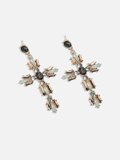 Gold-Plated Artificial Stones Contemporary Drop Earrings