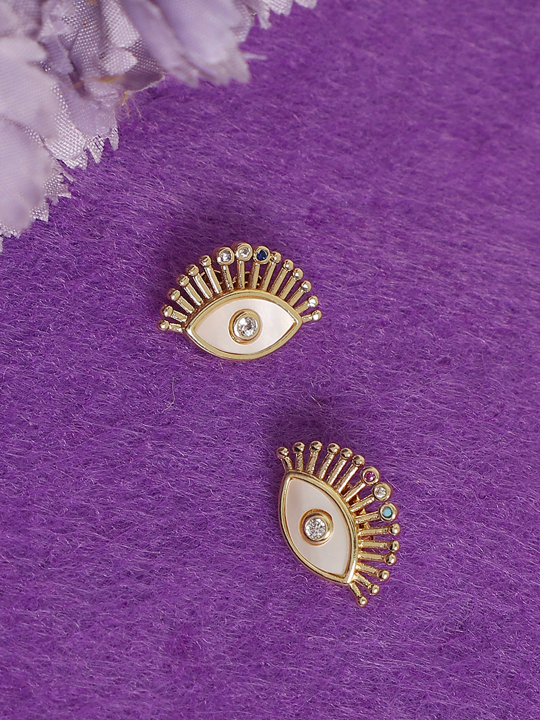 Gold-Plated Contemporary Studs Earrings