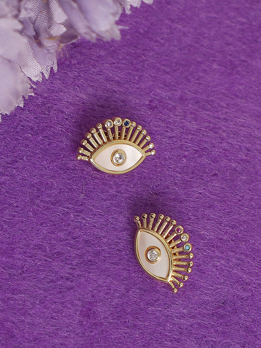 Gold-Plated Contemporary Studs Earrings