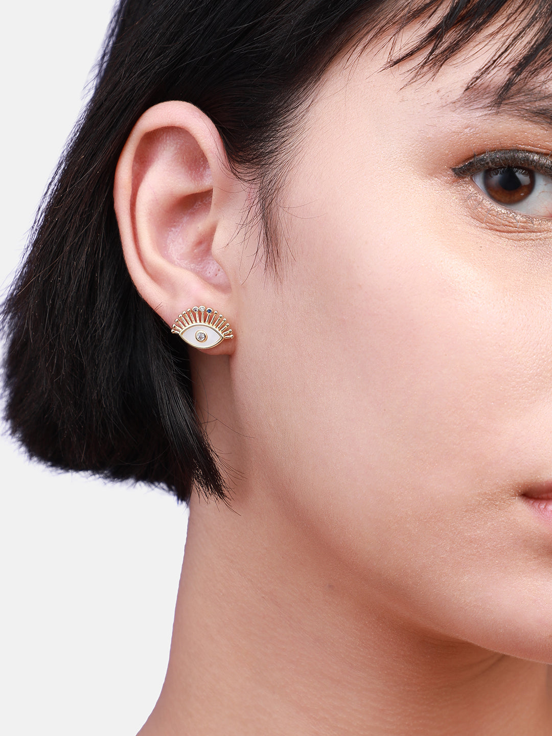 Gold-Plated Contemporary Studs Earrings