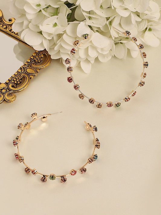 Gold-Plated Circular Half Hoop Earrings