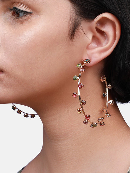 Gold-Plated Circular Half Hoop Earrings