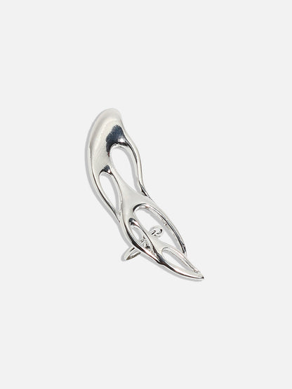 Silver-Plated Crescent Shaped Ear Cuff Earrings
