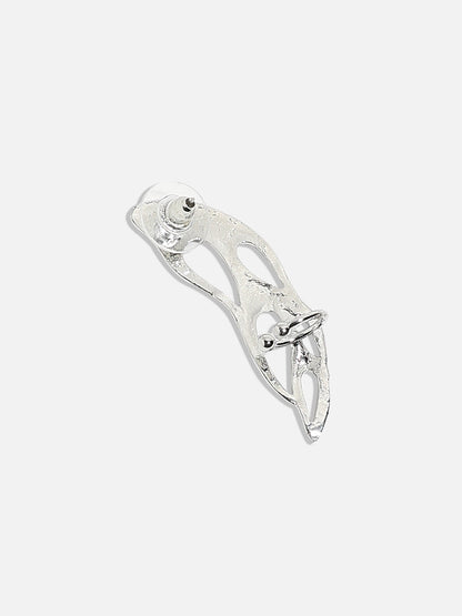 Silver-Plated Crescent Shaped Ear Cuff Earrings
