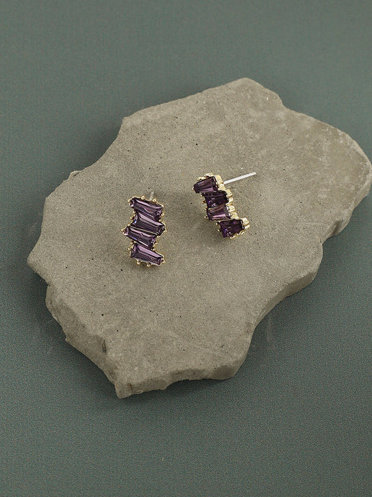 Gold-Plated Contemporary Studs Earrings