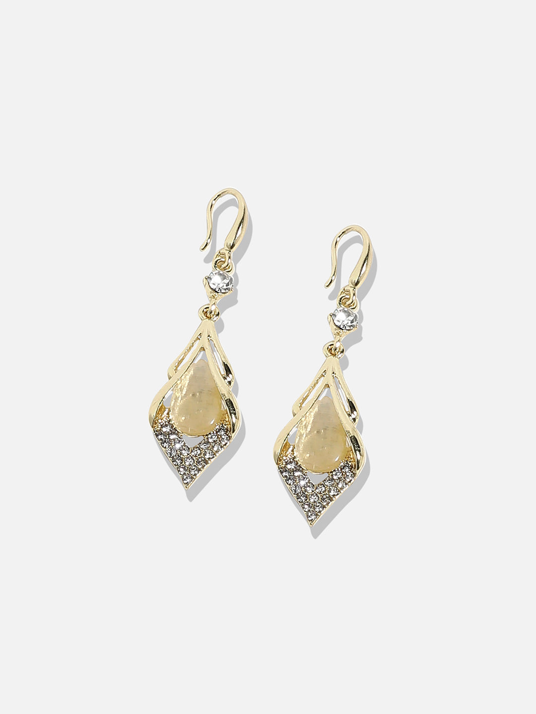 Gold-Plated Contemporary Drop Earrings