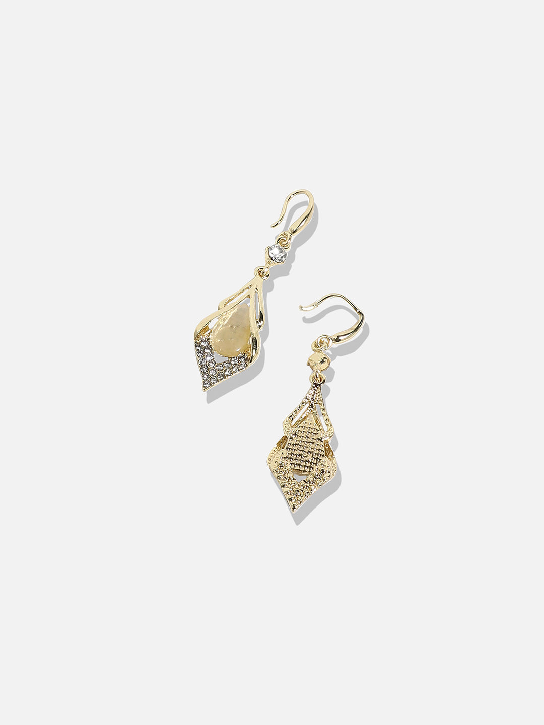 Gold-Plated Contemporary Drop Earrings