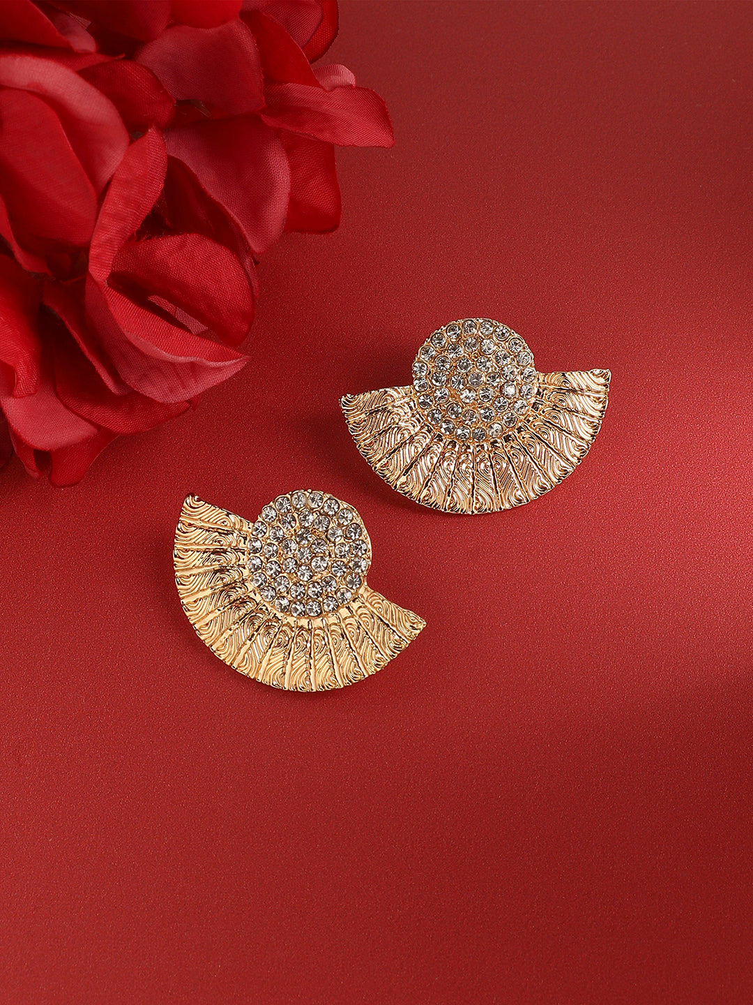 Gold-Plated Contemporary Drop Earrings