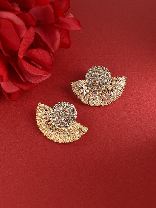 Gold-Plated Contemporary Drop Earrings