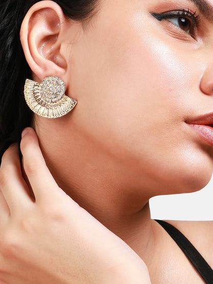 Gold-Plated Contemporary Drop Earrings