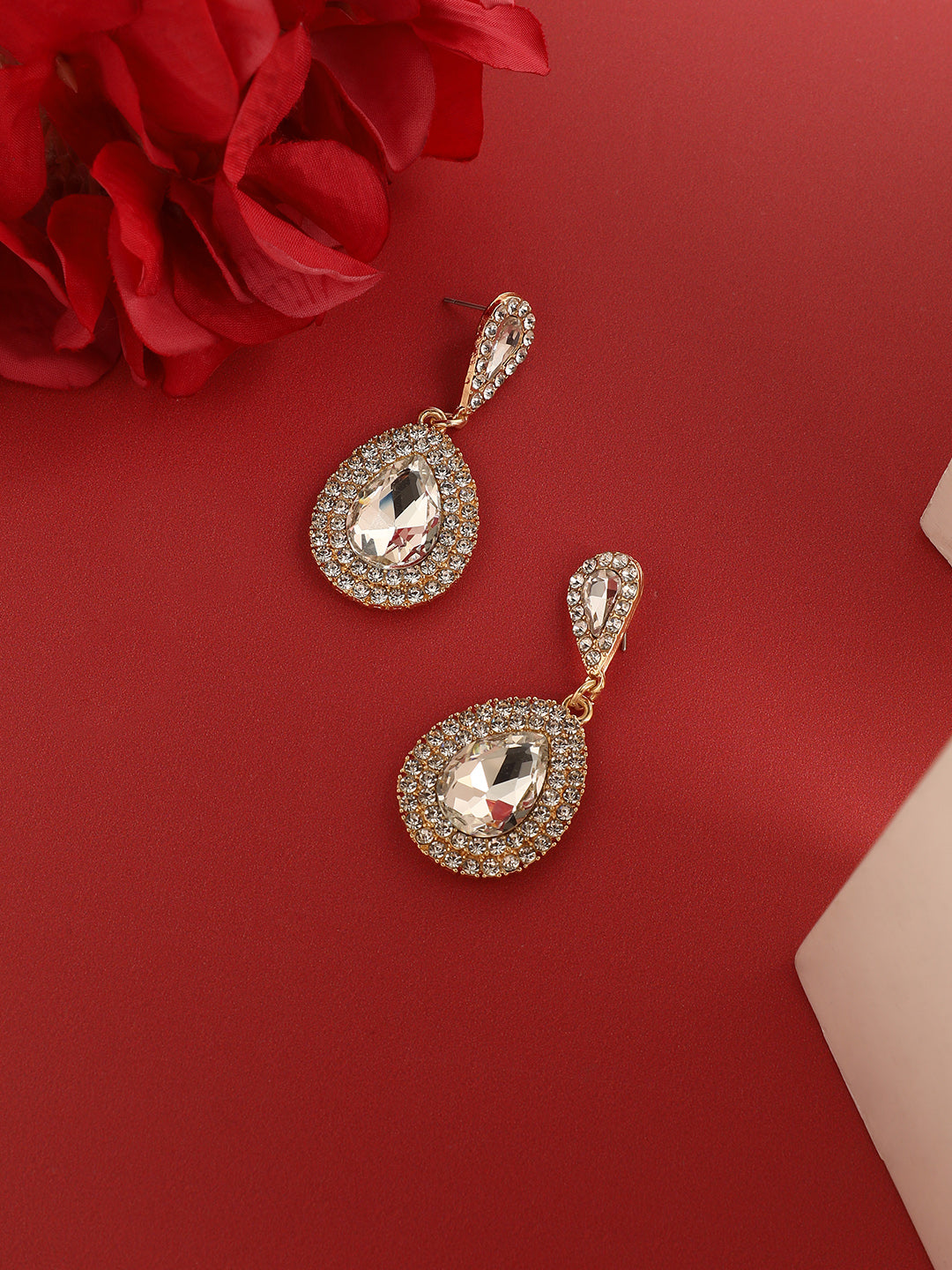 Gold-Plated Contemporary Drop Earrings