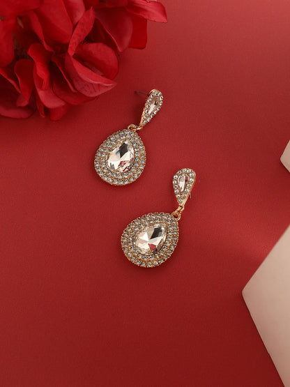 Gold-Plated Contemporary Drop Earrings