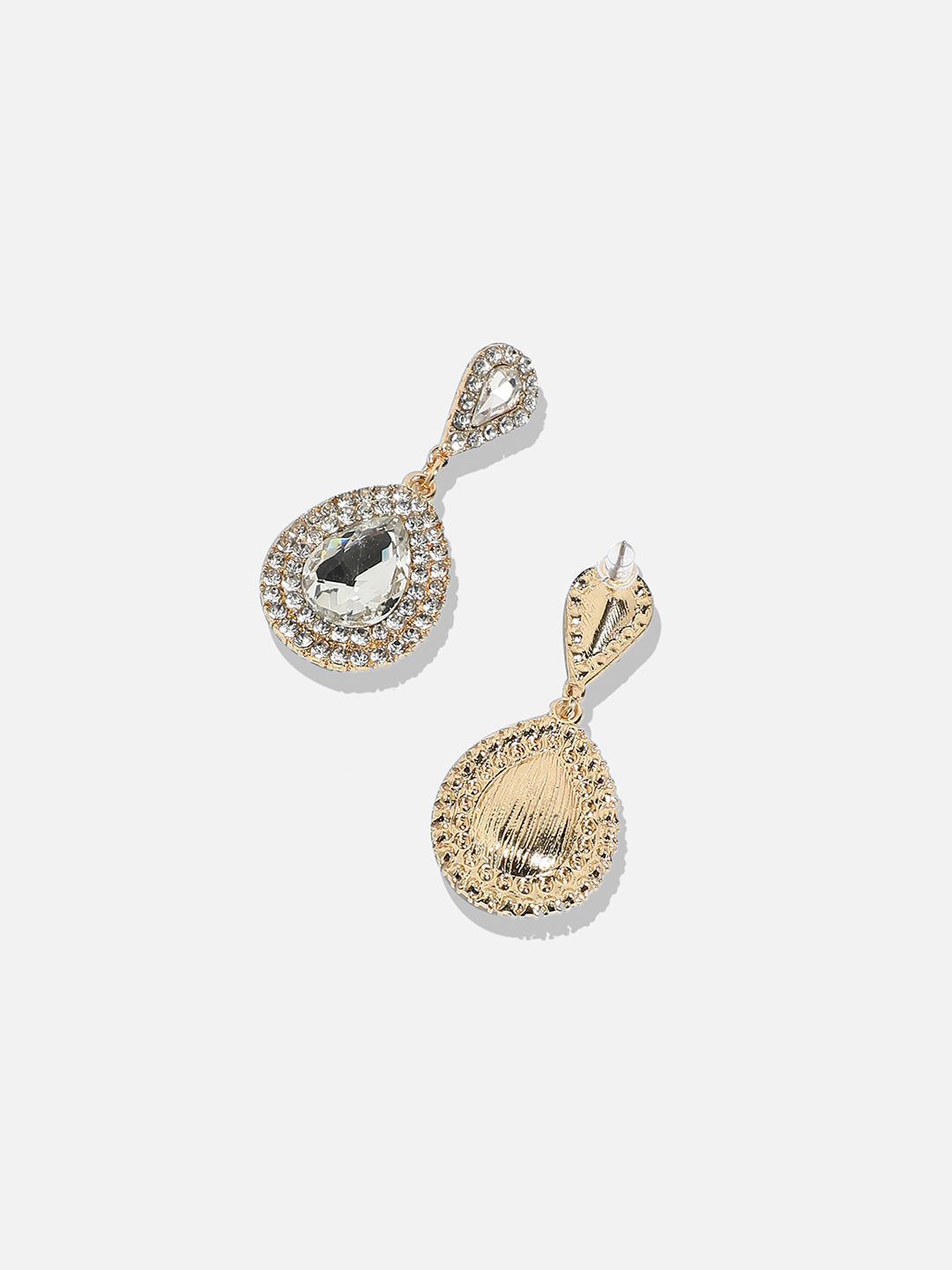 Gold-Plated Contemporary Drop Earrings