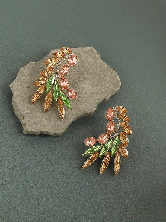 Gold-Plated Contemporary Drop Earrings