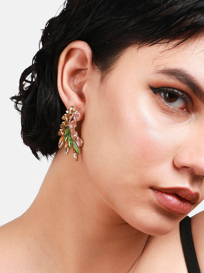 Gold-Plated Contemporary Drop Earrings
