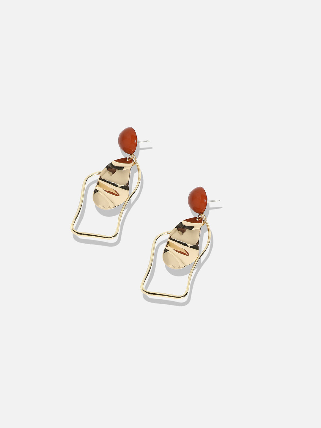 Gold-Plated Contemporary Drop Earrings