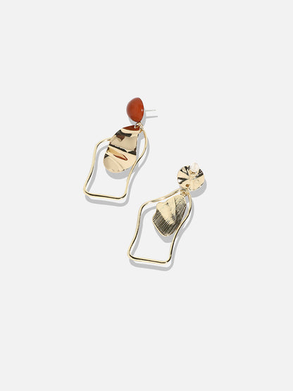 Gold-Plated Contemporary Drop Earrings