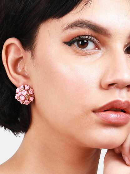 Gold-Plated Contemporary Studs Earrings