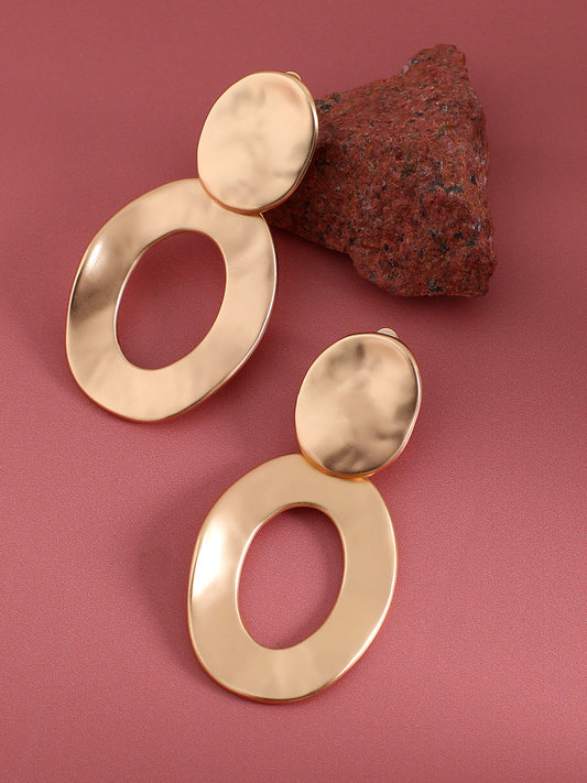 Gold Plated Circular Drop Earrings
