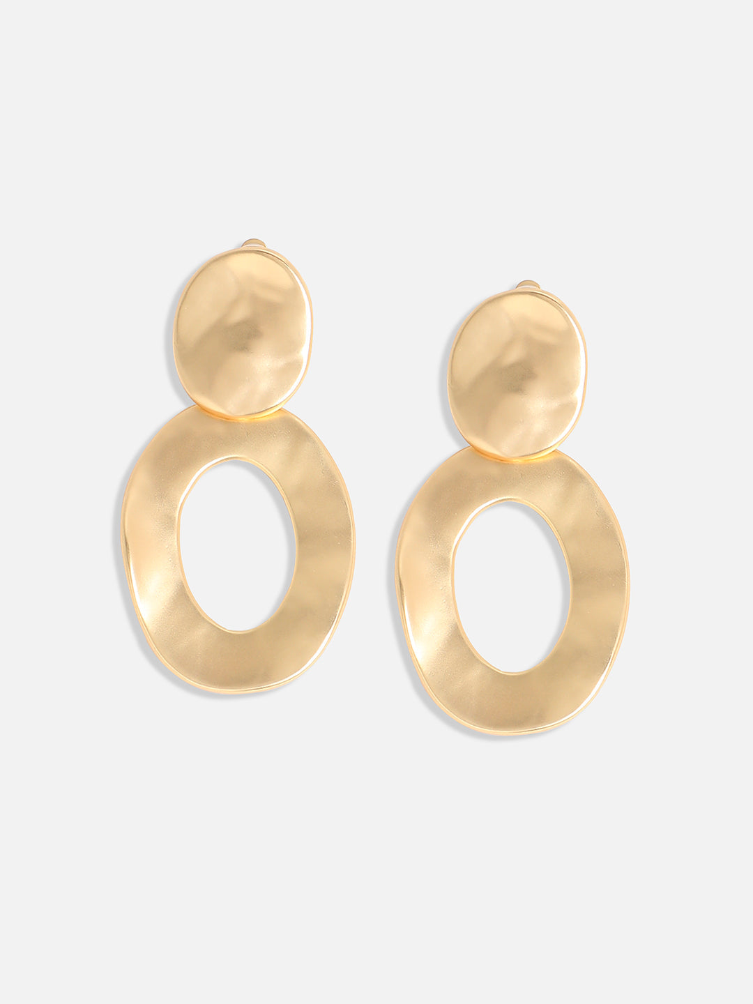 Gold Plated Circular Drop Earrings