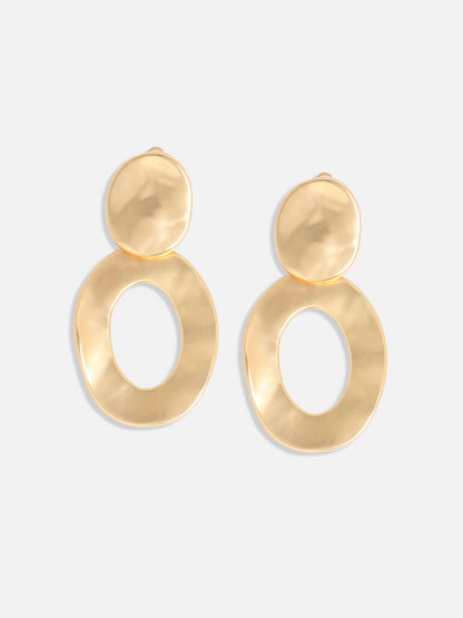 Gold Plated Circular Drop Earrings