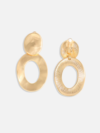 Gold Plated Circular Drop Earrings