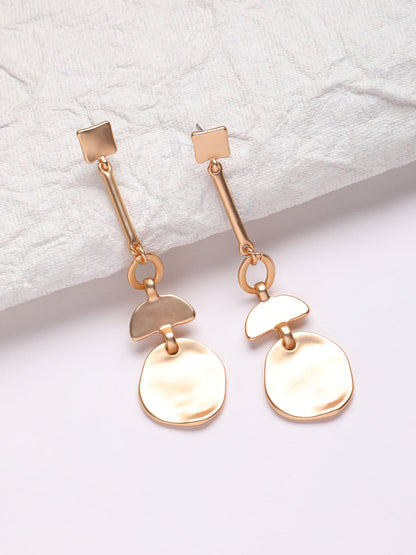 Gold-Plated Contemporary Drop Earrings